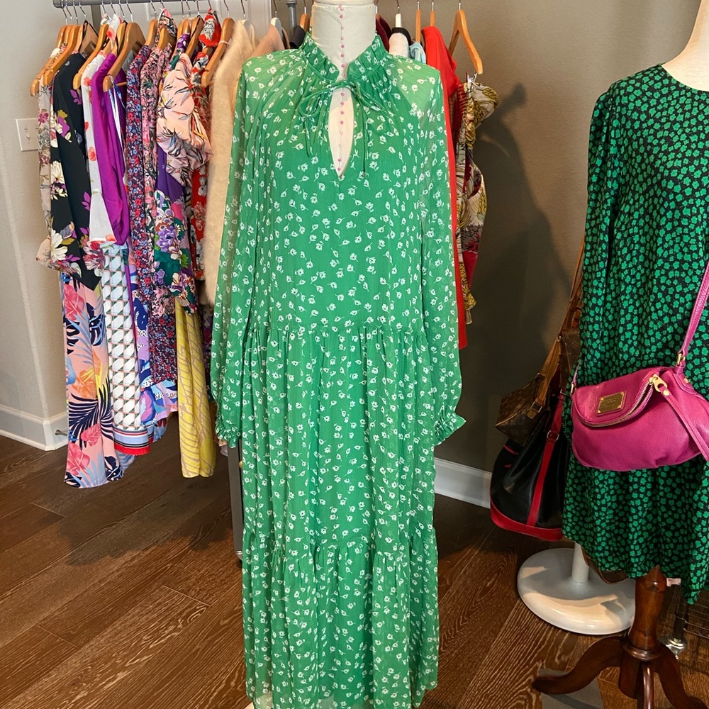 ❌SOLD❌Romantic Floral Chiffon Dress Balloon Sleeve - Picture 4 of 16
